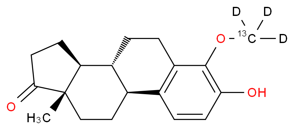 (1S,10R,11S,15S)-5-hydroxy-6-(<sup>1</sup><sup>3</sup>C,<sup>2</sup>H<sub>3</sub>)methoxy-15-methyltetracyclo[8.7.0.0<sup>2</sup>,<sup>7</sup>.0<sup>1</sup><sup>1</sup>,<sup>1</sup><sup>5</sup>]heptadeca-2(7),3,5-trien-14-one_分子结构_CAS_1217437-34-7