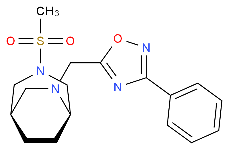 (1R*,5R*)-3-(methylsulfonyl)-6-[(3-phenyl-1,2,4-oxadiazol-5-yl)methyl]-3,6-diazabicyclo[3.2.2]nonane_分子结构_CAS_)