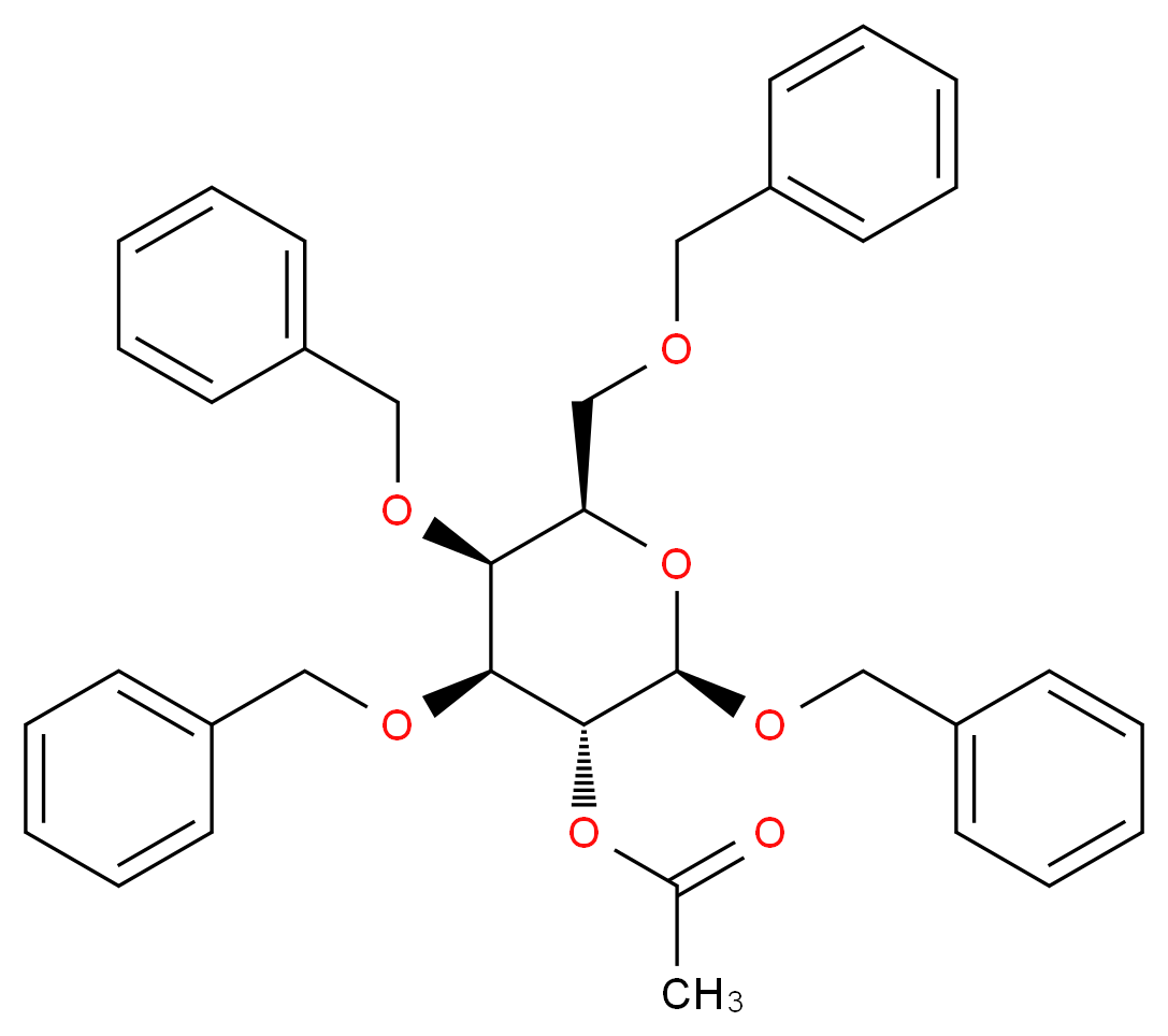 (2R,3R,4S,5S,6R)-2,4,5-tris(benzyloxy)-6-[(benzyloxy)methyl]oxan-3-yl acetate_分子结构_CAS_61820-03-9