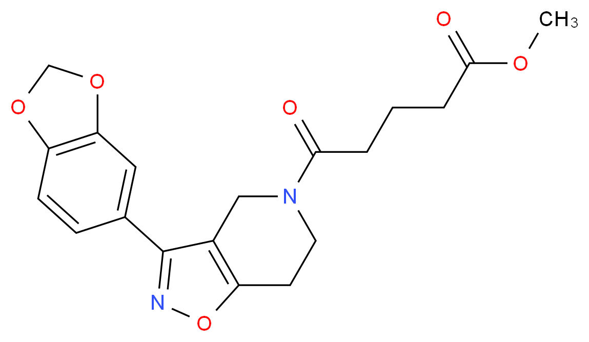 methyl 5-[3-(1,3-benzodioxol-5-yl)-6,7-dihydroisoxazolo[4,5-c]pyridin-5(4H)-yl]-5-oxopentanoate_分子结构_CAS_)