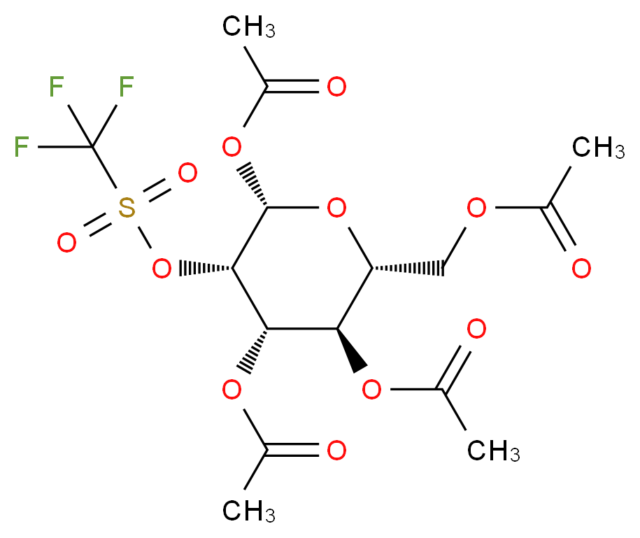 [(2R,3R,4S,5S,6S)-3,4,6-tris(acetyloxy)-5-(trifluoromethanesulfonyloxy)oxan-2-yl]methyl acetate_分子结构_CAS_92051-23-5