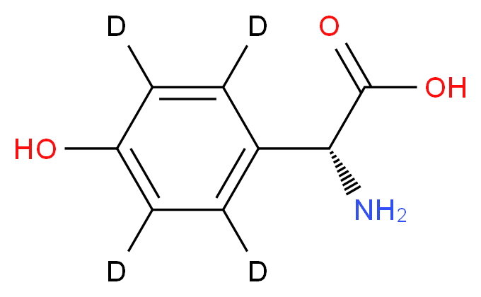 D-(-)-4-Hydroxyphenyl-d4-glycine_分子结构_CAS_1217854-79-9)