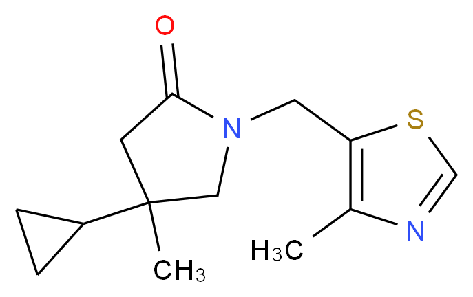 4-cyclopropyl-4-methyl-1-[(4-methyl-1,3-thiazol-5-yl)methyl]pyrrolidin-2-one_分子结构_CAS_)