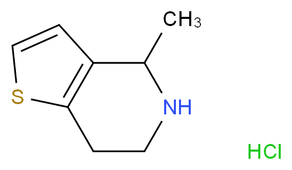 4-methyl-4,5,6,7-tetrahydrothieno[3,2-c]pyridine hydrochloride_分子结构_CAS_92503-61-2)