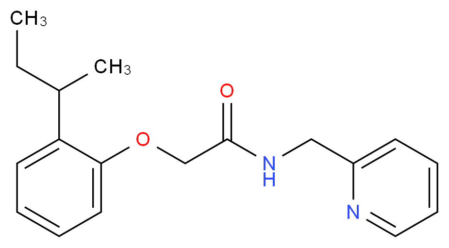 2-(2-sec-butylphenoxy)-N-(pyridin-2-ylmethyl)acetamide_分子结构_CAS_)