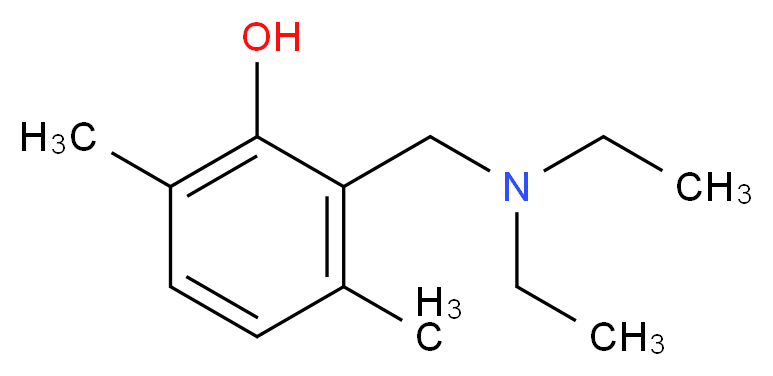 2-[(diethylamino)methyl]-3,6-dimethylphenol_分子结构_CAS_6630-03-1