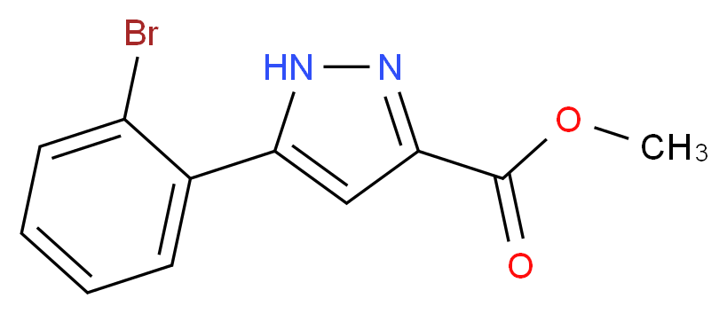 Methyl 5-(2-bromophenyl)-1H-pyrazole-3-carboxylate_分子结构_CAS_1035235-11-0)