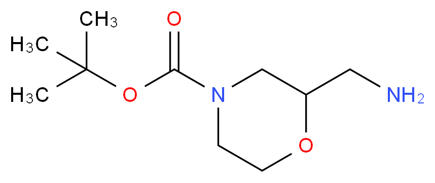 2-(Aminomethyl)morpholine, 4-BOC protected_分子结构_CAS_140645-53-0)