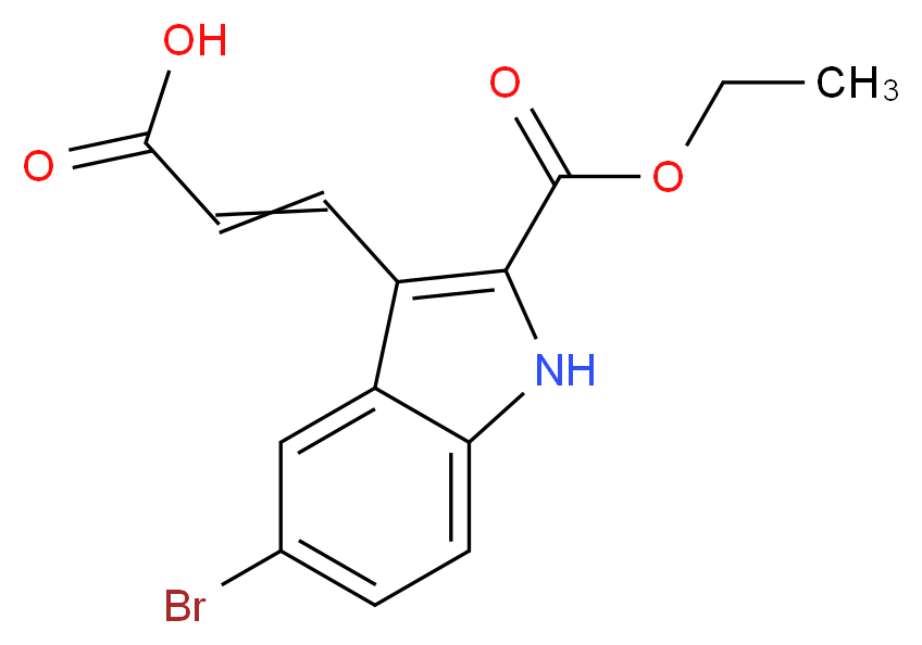 3-[5-bromo-2-(ethoxycarbonyl)-1H-indol-3-yl]prop-2-enoic acid_分子结构_CAS_885273-61-0