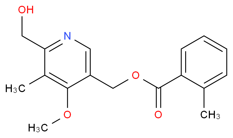 6-Hydroxymethyl-4-methoxy-5-methyl-3-pyridylmethanol o-Toluate_分子结构_CAS_1159977-41-9)