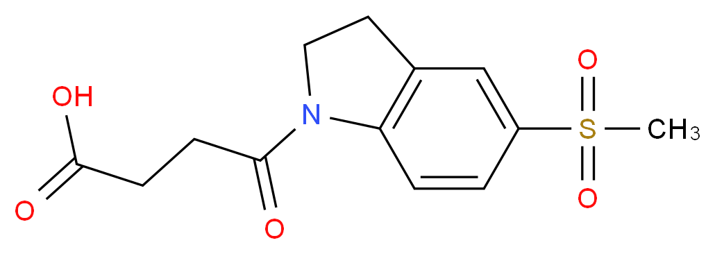 4-[5-(Methylsulphonyl)-2,3-dihydro-1H-indol-1-yl]-4-oxobutanoic acid_分子结构_CAS_)