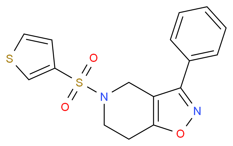 3-phenyl-5-(3-thienylsulfonyl)-4,5,6,7-tetrahydroisoxazolo[4,5-c]pyridine_分子结构_CAS_)