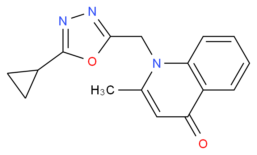 1-[(5-cyclopropyl-1,3,4-oxadiazol-2-yl)methyl]-2-methylquinolin-4(1H)-one_分子结构_CAS_)