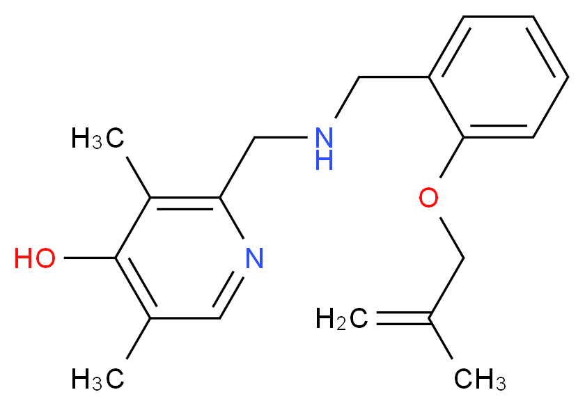 3,5-dimethyl-2-[({2-[(2-methylprop-2-en-1-yl)oxy]benzyl}amino)methyl]pyridin-4-ol_分子结构_CAS_)