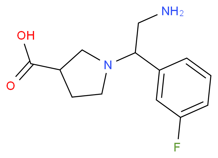1-[2-amino-1-(3-fluorophenyl)ethyl]pyrrolidine-3-carboxylic acid_分子结构_CAS_886363-93-5