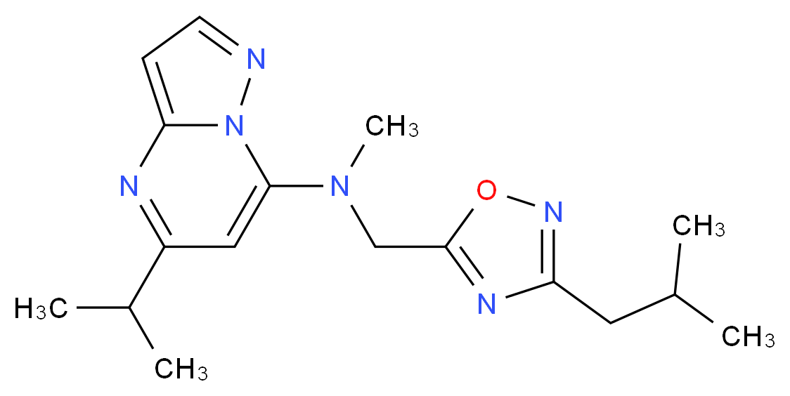 N-[(3-isobutyl-1,2,4-oxadiazol-5-yl)methyl]-5-isopropyl-N-methylpyrazolo[1,5-a]pyrimidin-7-amine_分子结构_CAS_)