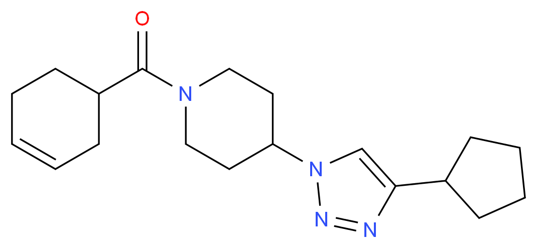 1-(cyclohex-3-en-1-ylcarbonyl)-4-(4-cyclopentyl-1H-1,2,3-triazol-1-yl)piperidine_分子结构_CAS_)