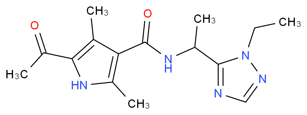 5-acetyl-N-[1-(1-ethyl-1H-1,2,4-triazol-5-yl)ethyl]-2,4-dimethyl-1H-pyrrole-3-carboxamide_分子结构_CAS_)