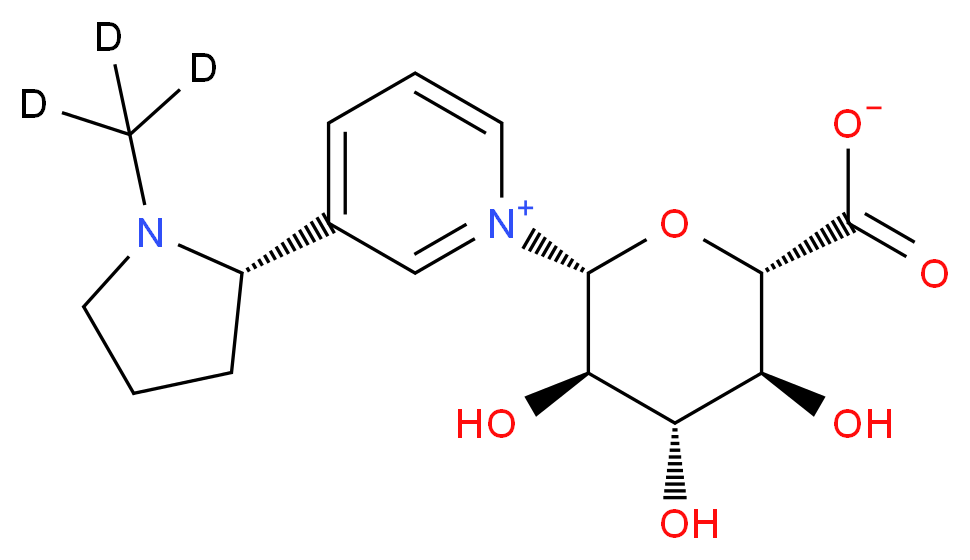 1-[(2R,3R,4S,5S,6S)-6-carboxylato-3,4,5-trihydroxyoxan-2-yl]-3-[(2S)-1-(<sup>2</sup>H<sub>3</sub>)methylpyrrolidin-2-yl]-1λ<sup>5</sup>-pyridin-1-ylium_分子结构_CAS_329002-74-6