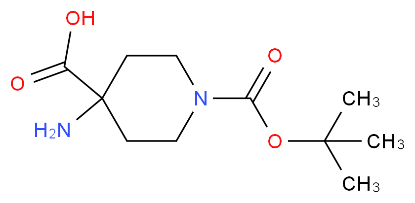 4-amino-1-[(tert-butoxy)carbonyl]piperidine-4-carboxylic acid_分子结构_CAS_183673-71-4