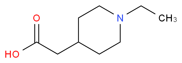 (1-Ethyl-piperidin-4-yl)-acetic acid_分子结构_CAS_915922-85-9)
