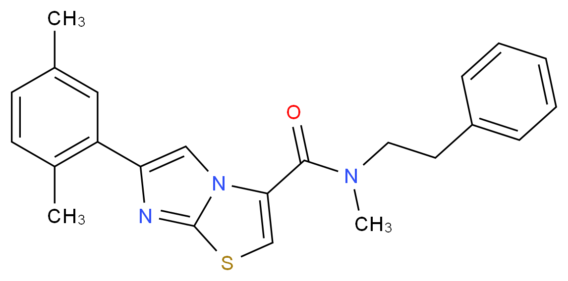 6-(2,5-dimethylphenyl)-N-methyl-N-(2-phenylethyl)imidazo[2,1-b][1,3]thiazole-3-carboxamide_分子结构_CAS_)