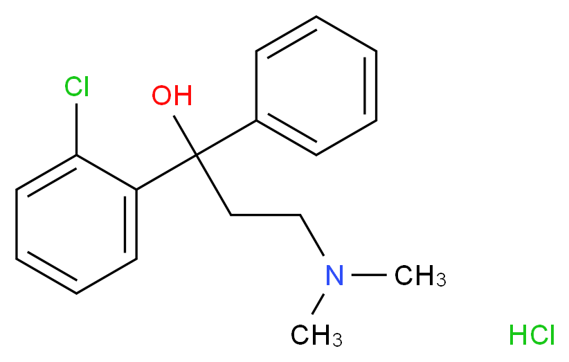 1-(2-chlorophenyl)-3-(dimethylamino)-1-phenylpropan-1-ol hydrochloride_分子结构_CAS_511-13-7