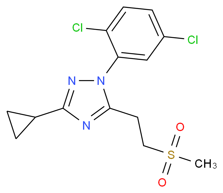 3-cyclopropyl-1-(2,5-dichlorophenyl)-5-[2-(methylsulfonyl)ethyl]-1H-1,2,4-triazole_分子结构_CAS_)