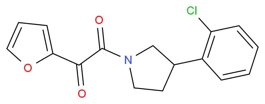 2-[3-(2-chlorophenyl)pyrrolidin-1-yl]-1-(2-furyl)-2-oxoethanone_分子结构_CAS_)
