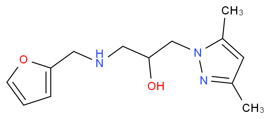 1-(3,5-Dimethyl-pyrazol-1-yl)-3-[(furan-2-ylmethyl)-amino]-propan-2-ol_分子结构_CAS_)