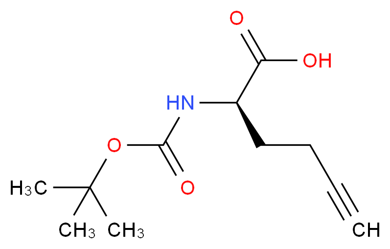 (2R)-2-{[(tert-butoxy)carbonyl]amino}hex-5-ynoic acid_分子结构_CAS_1217464-82-8