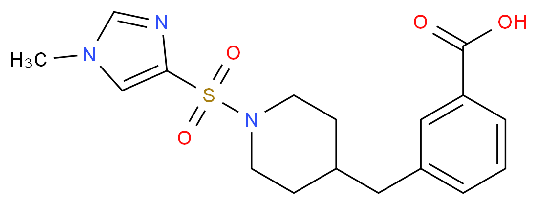 3-({1-[(1-methyl-1H-imidazol-4-yl)sulfonyl]-4-piperidinyl}methyl)benzoic acid_分子结构_CAS_)