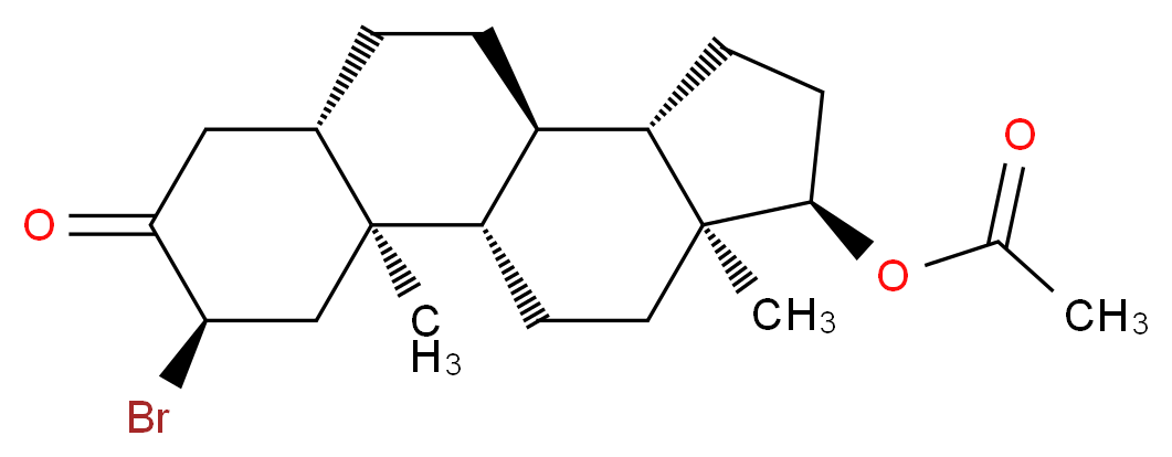 (1S,2S,4R,7S,10R,11S,14R,15S)-4-bromo-2,15-dimethyl-5-oxotetracyclo[8.7.0.0<sup>2</sup>,<sup>7</sup>.0<sup>1</sup><sup>1</sup>,<sup>1</sup><sup>5</sup>]heptadecan-14-yl acetate_分子结构_CAS_6173-35-9