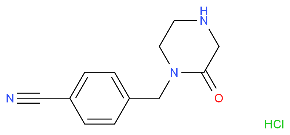 4-[(2-oxopiperazin-1-yl)methyl]benzonitrile hydrochloride_分子结构_CAS_)