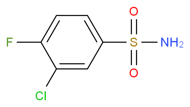 3-chloro-4-fluorobenzene-1-sulfonamide_分子结构_CAS_146533-46-2