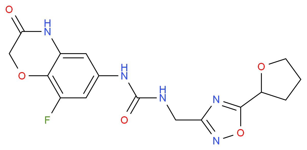 N-(8-fluoro-3-oxo-3,4-dihydro-2H-1,4-benzoxazin-6-yl)-N'-{[5-(tetrahydrofuran-2-yl)-1,2,4-oxadiazol-3-yl]methyl}urea_分子结构_CAS_)