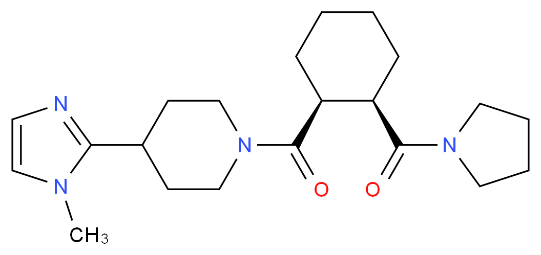 4-(1-methyl-1H-imidazol-2-yl)-1-{[(1S*,2R*)-2-(1-pyrrolidinylcarbonyl)cyclohexyl]carbonyl}piperidine_分子结构_CAS_)
