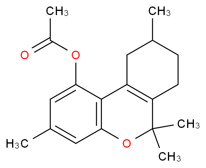 3,6,6,9-tetramethyl-6H,7H,8H,9H,10H-cyclohexa[c]chromen-1-yl acetate_分子结构_CAS_68298-00-0