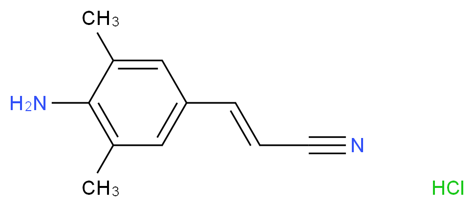 (2E)-3-(4-amino-3,5-dimethylphenyl)prop-2-enenitrile hydrochloride_分子结构_CAS_661489-23-2