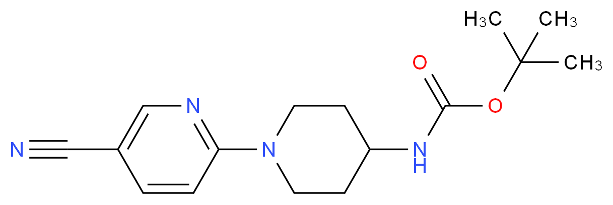 tert-butyl N-[1-(5-cyanopyridin-2-yl)piperidin-4-yl]carbamate_分子结构_CAS_)