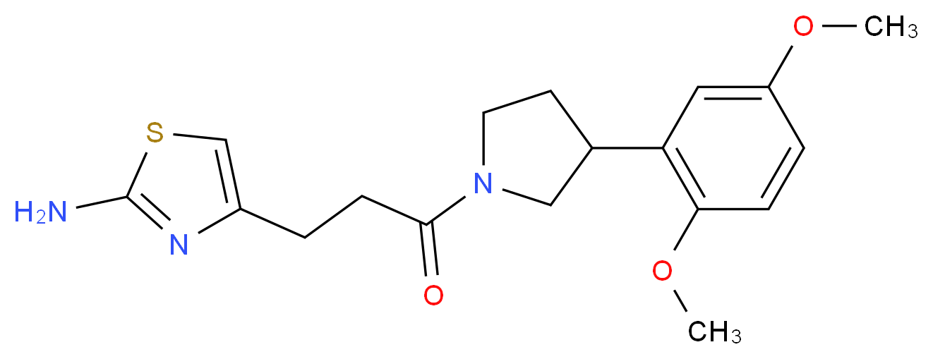 4-{3-[3-(2,5-dimethoxyphenyl)-1-pyrrolidinyl]-3-oxopropyl}-1,3-thiazol-2-amine_分子结构_CAS_)