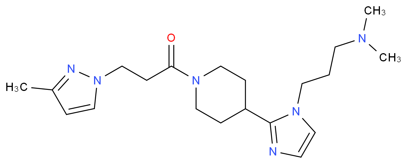 N,N-dimethyl-3-(2-{1-[3-(3-methyl-1H-pyrazol-1-yl)propanoyl]-4-piperidinyl}-1H-imidazol-1-yl)-1-propanamine_分子结构_CAS_)