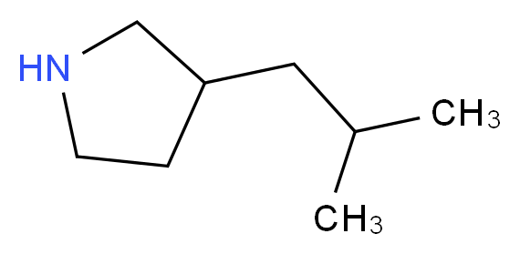 3-(2-methylpropyl)pyrrolidine_分子结构_CAS_)