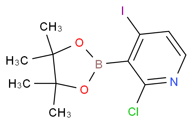 2-Chloro-4-iodo-3-(4,4,5,5-tetramethyl-1,3,2-dioxaborolan-2-yl)pyridine_分子结构_CAS_1241950-75-3)