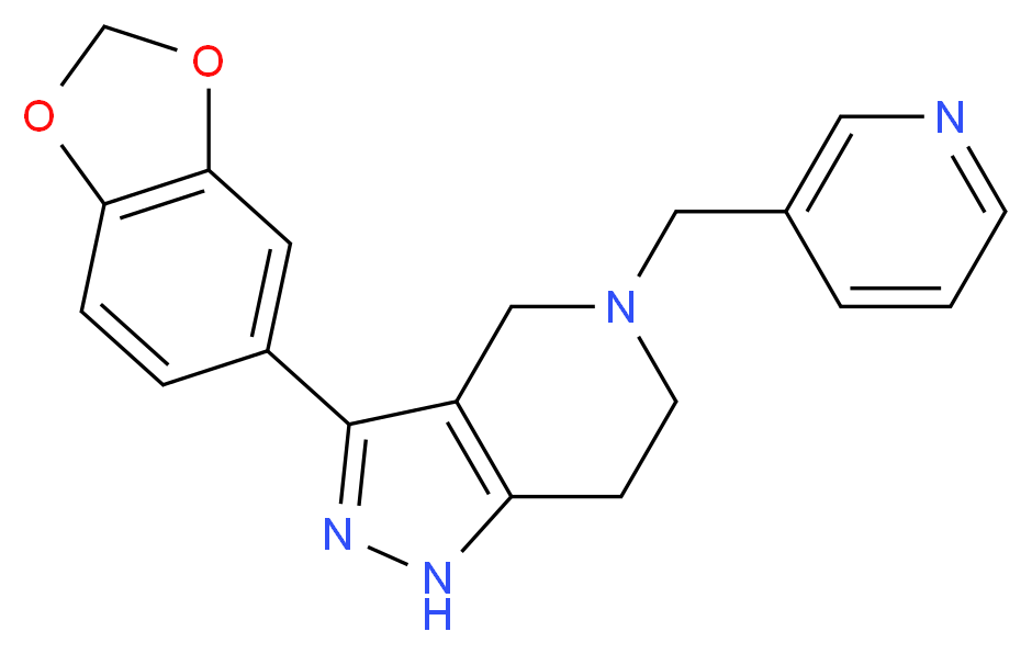 3-(1,3-benzodioxol-5-yl)-5-(3-pyridinylmethyl)-4,5,6,7-tetrahydro-1H-pyrazolo[4,3-c]pyridine_分子结构_CAS_)