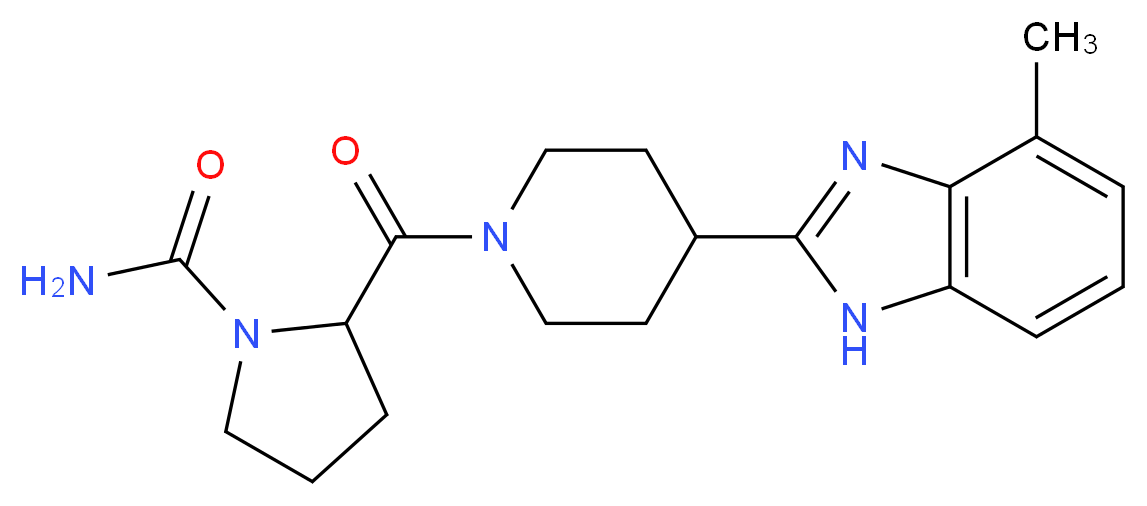 2-{[4-(4-methyl-1H-benzimidazol-2-yl)-1-piperidinyl]carbonyl}-1-pyrrolidinecarboxamide_分子结构_CAS_)