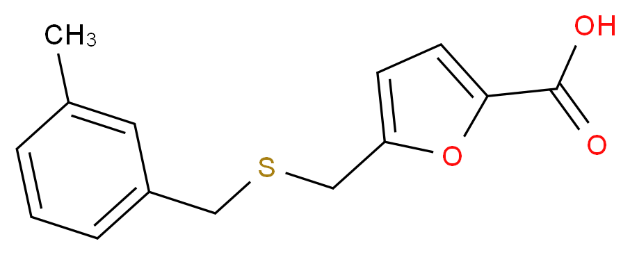 5-{[(3-Methylbenzyl)thio]methyl}-2-furoic acid_分子结构_CAS_)