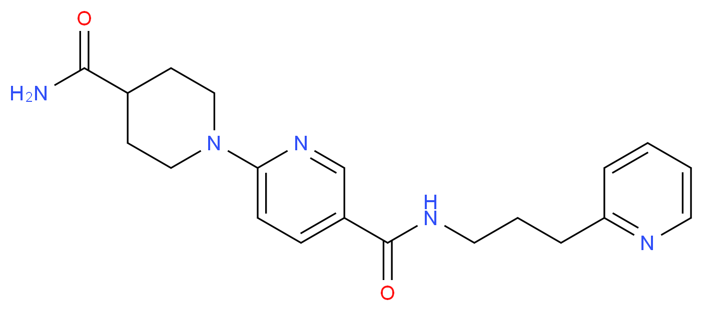 6-[4-(aminocarbonyl)-1-piperidinyl]-N-[3-(2-pyridinyl)propyl]nicotinamide_分子结构_CAS_)