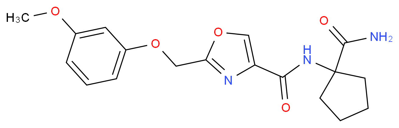 N-[1-(aminocarbonyl)cyclopentyl]-2-[(3-methoxyphenoxy)methyl]-1,3-oxazole-4-carboxamide_分子结构_CAS_)