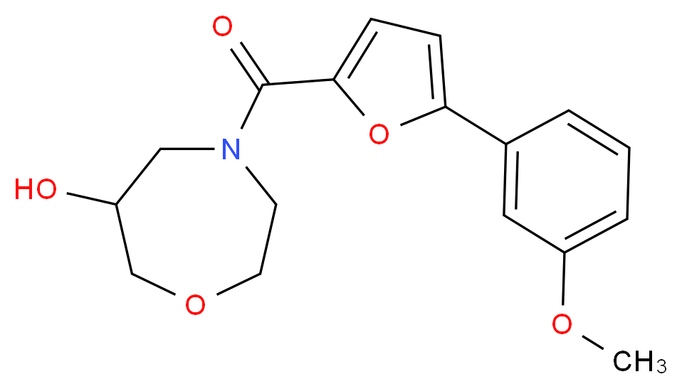 4-[5-(3-methoxyphenyl)-2-furoyl]-1,4-oxazepan-6-ol_分子结构_CAS_)